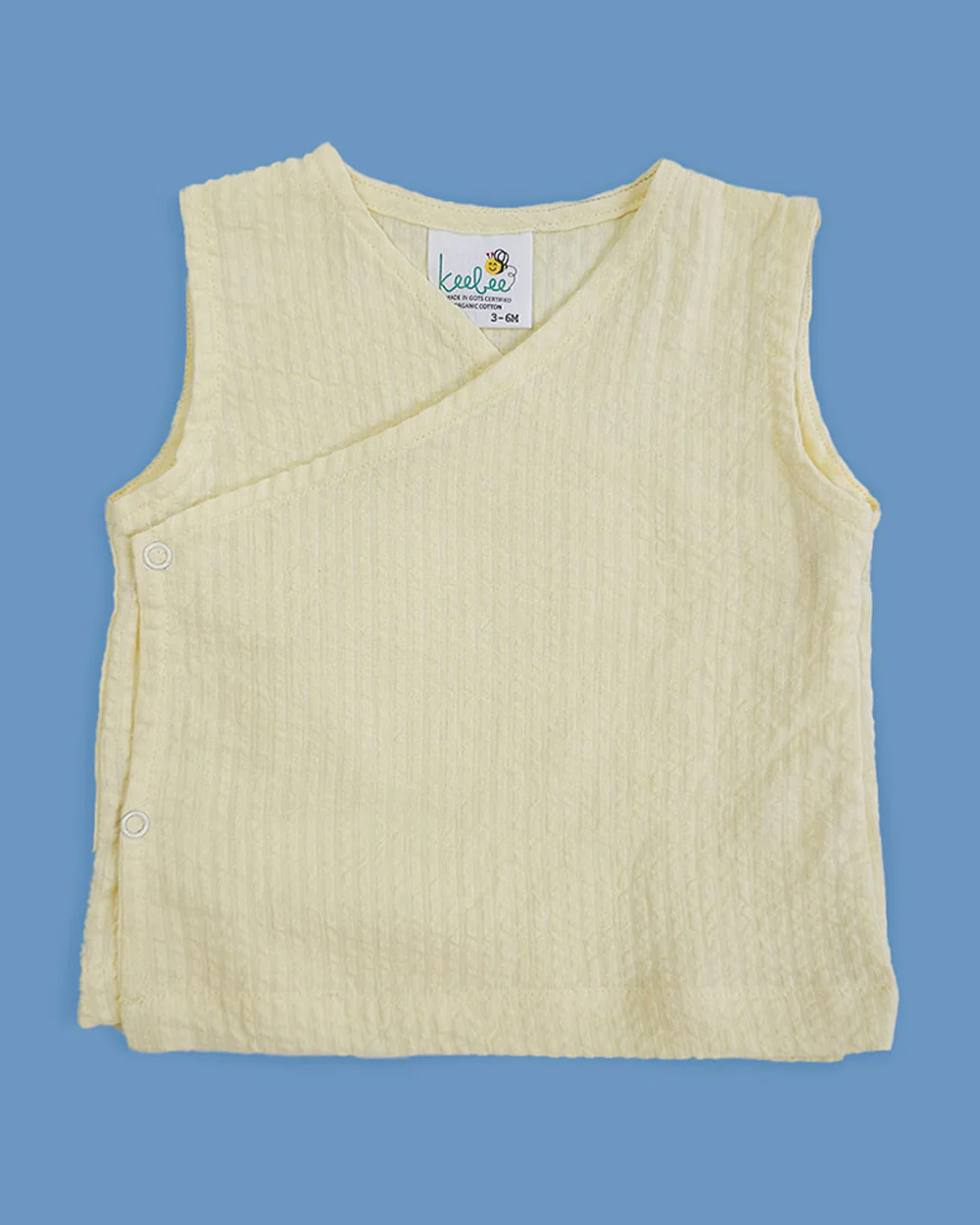 Keebee Yellow Jhabla Set-Solid-Cotton-For Infants - Image 2