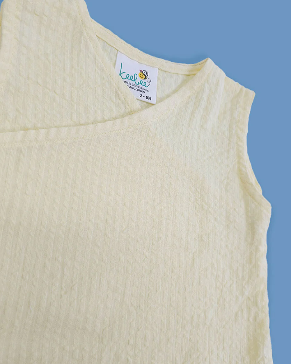 Keebee Yellow Jhabla Set-Solid-Cotton-For Infants - Image 4