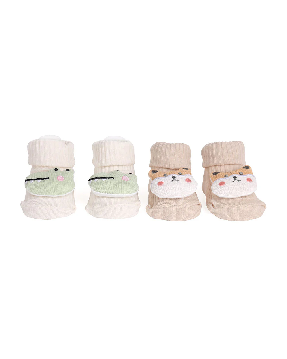 Kicks & Crawl Beige & Pastel Pink Socks-Gator Giggles-Cotton & Polyester-Pack of 2-For Infants - Image 5