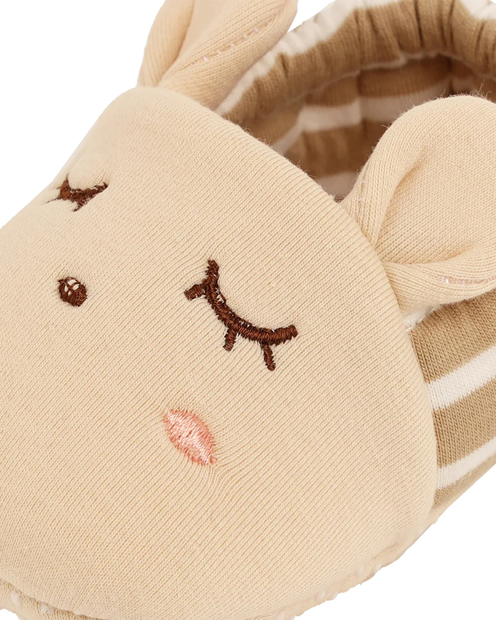 Kicks & Crawl Beige Elastic Booties-Cotton Blend-Paws-For Infants - Image 4
