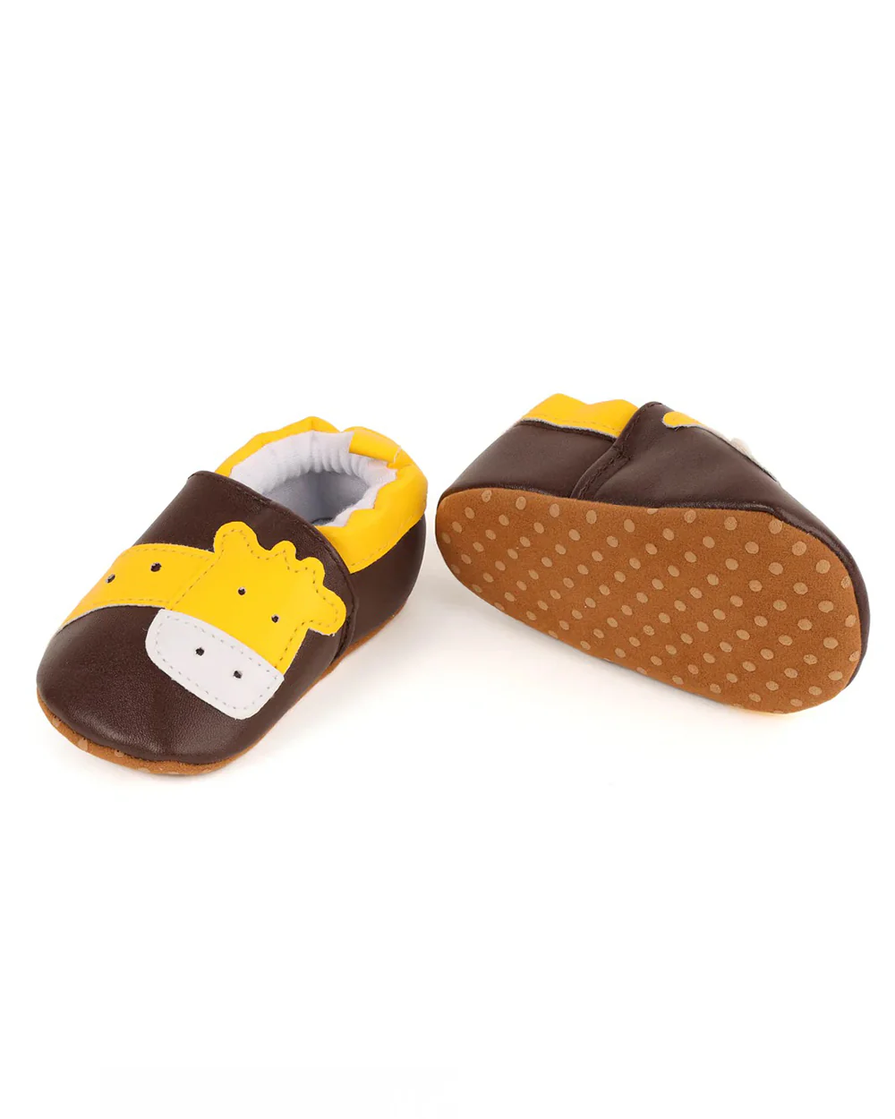 Kicks & Crawl Brown Baby Giraffe Elastic Gore Shoes-For Infants - Image 3