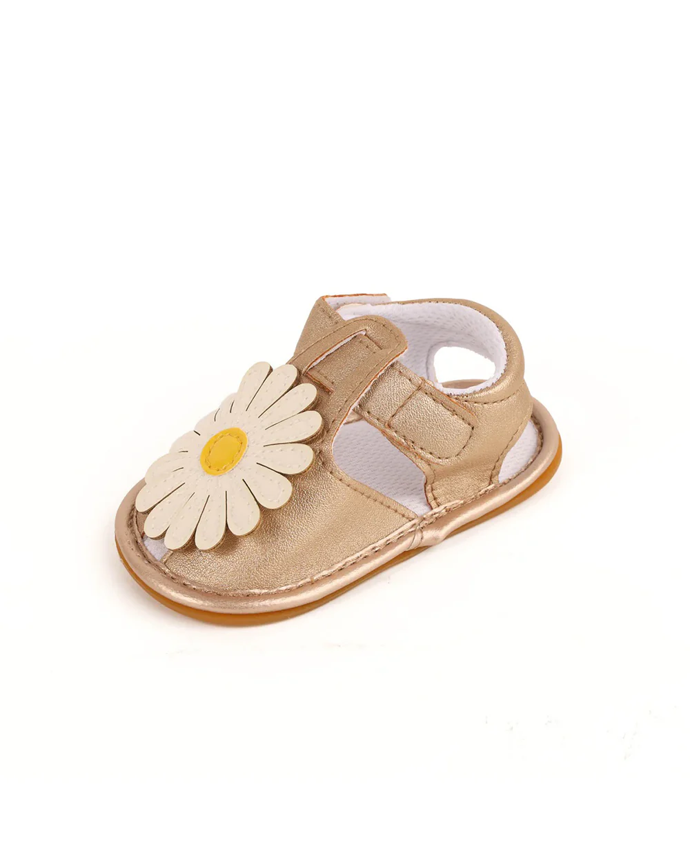 Kicks & Crawl Brown Flower Power Velcro Sandals-For Infants - Image 2