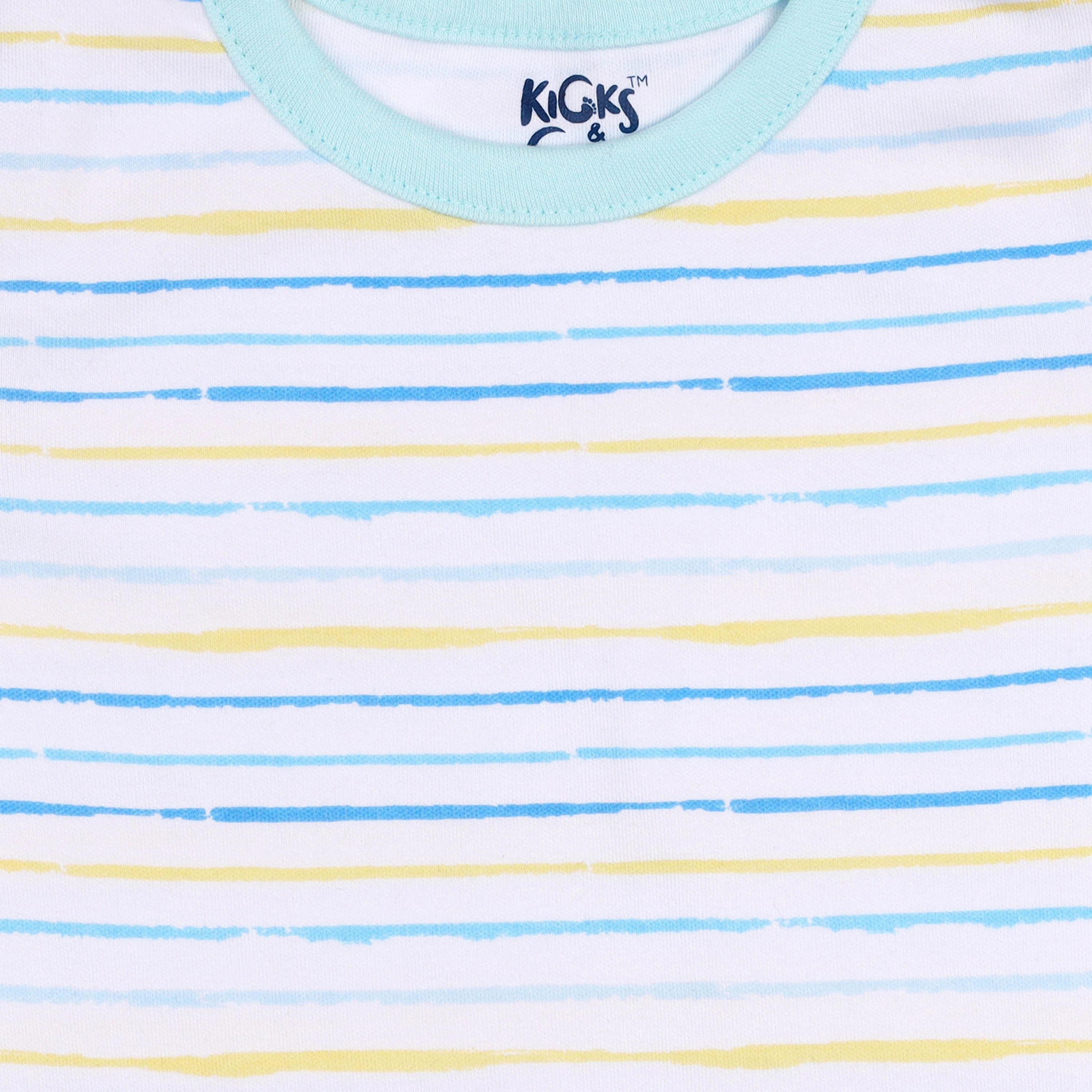 Kicks & Crawl Green & Yellow T-shirts-Printed-Cotton-Pack of 3-For Infants - Image 8