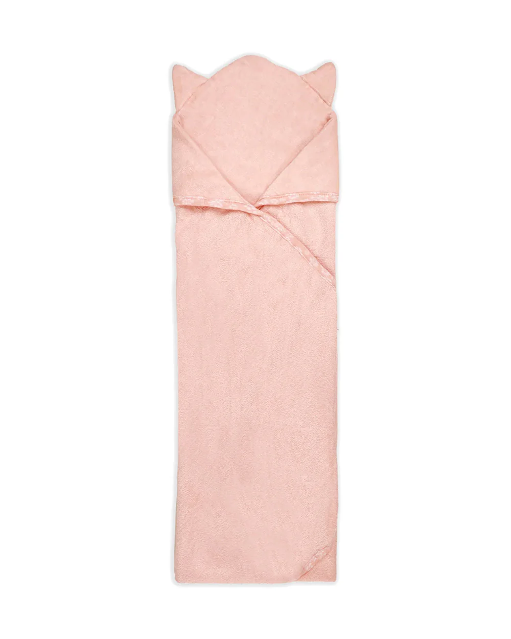 Kicks & Crawl Hooded Baby Bath Towel-100% Terry Cotton-Peach-Little Whiskers - Image 3