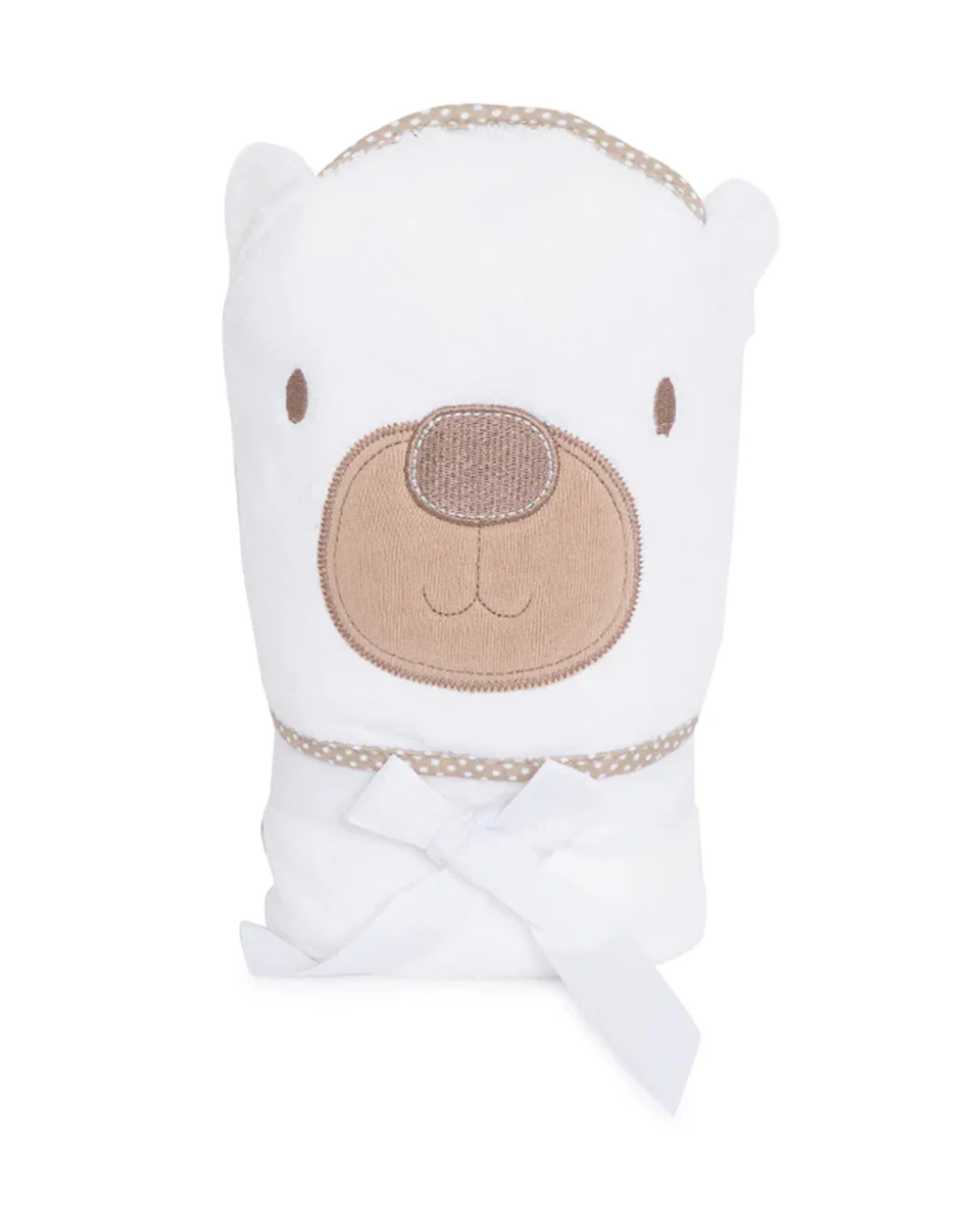 Kicks & Crawl Hooded Baby Bath Towel-100% Terry Cotton-White-Polar Bear - Image 3
