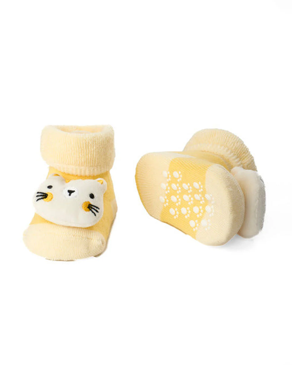 Kicks & Crawl Orange & Yellow Socks-Mice & Meaw-Cotton & Polyester-Pack of 2-For Infants - Image 3