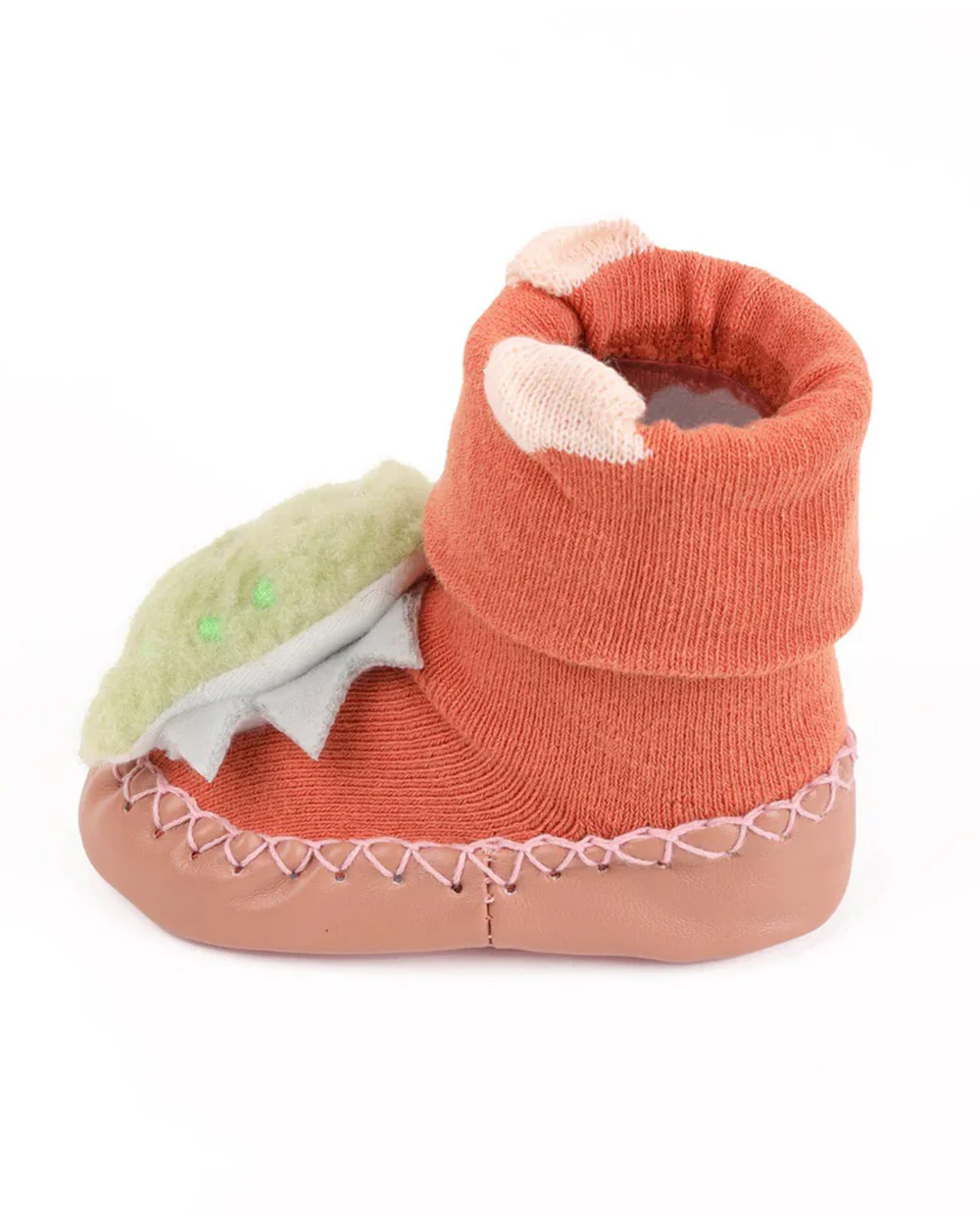Kicks & Crawl Orange Dady's Lil Dino Booties-Cotton & Polyester-For Infants - Image 5