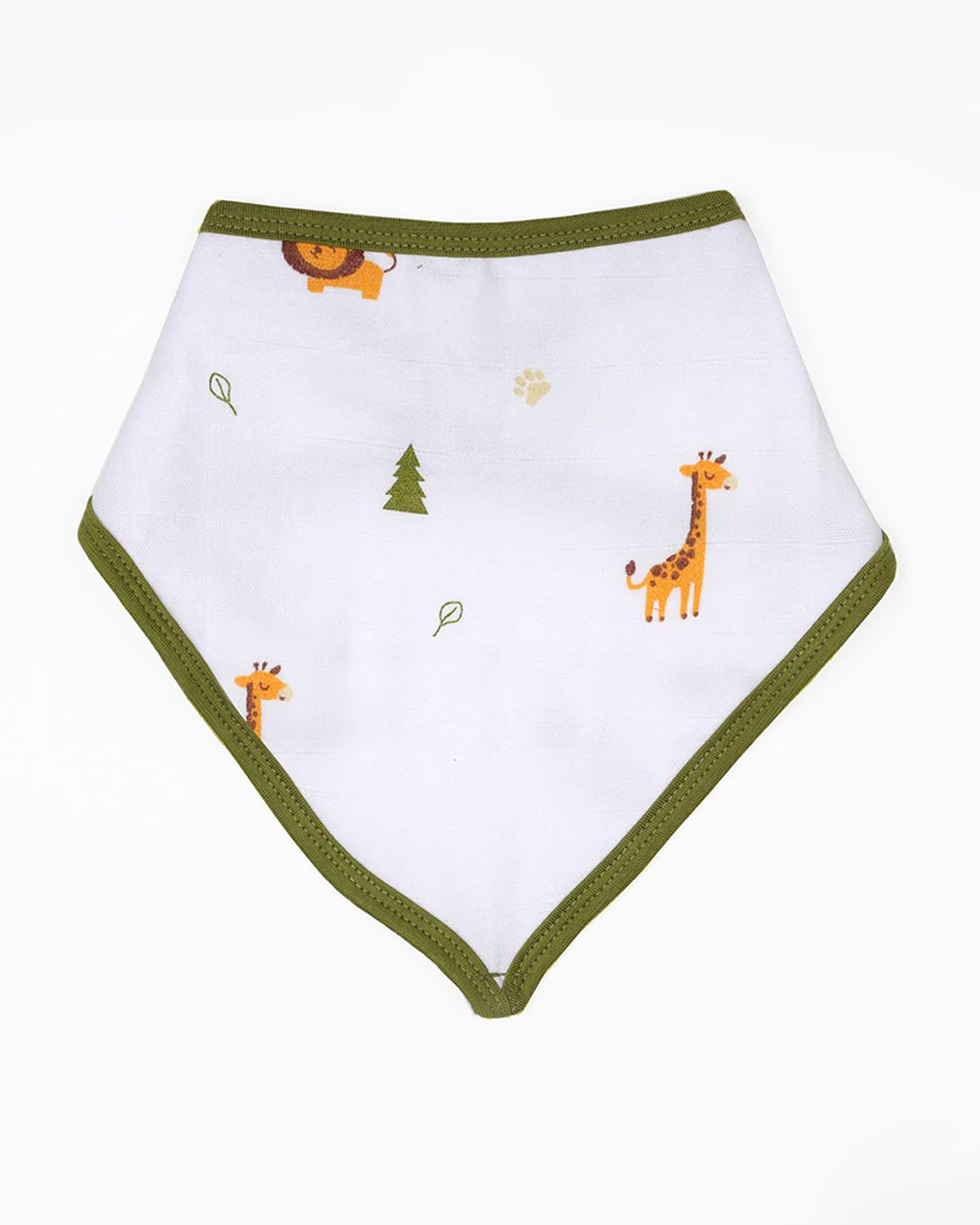 Kicks & Crawl Organic Cotton Bandana Bibs-Forest Friends-Reversible-With Snap Button-Pack of 2-For Infants - Image 2