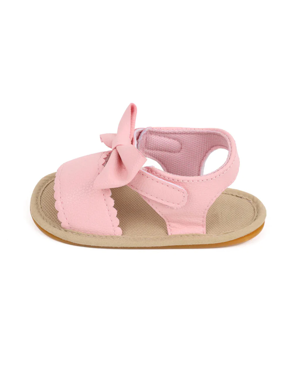 Kicks & Crawl Pink Twisted Bow Velcro Sandals-For Infants - Image 3