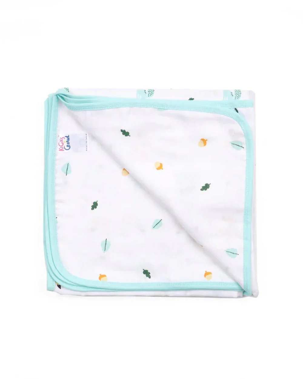 Kicks & Crawl Reversible Friendly Squirrel Baby Blanket-GOTS Certified Organic Cotton-For Infants - Image 3