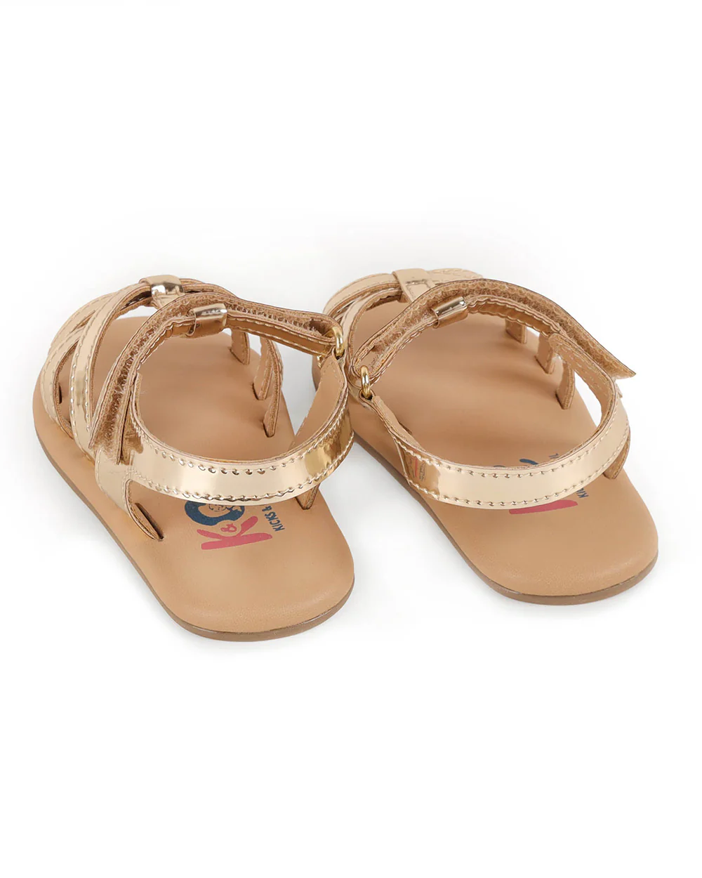 Kicks & Crawl Silver & Brown Dreamy Strappy Velcro Sandals For Infants - Image 3