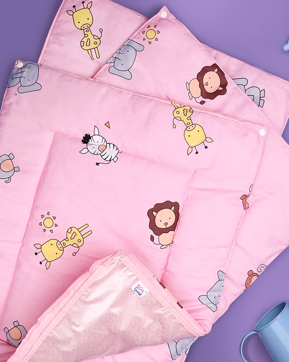 Kicks & Crawl Baby Reusable Diaper Changing Mat & Mattress Protector-Forest Friends-Pack of 3 - Image 4
