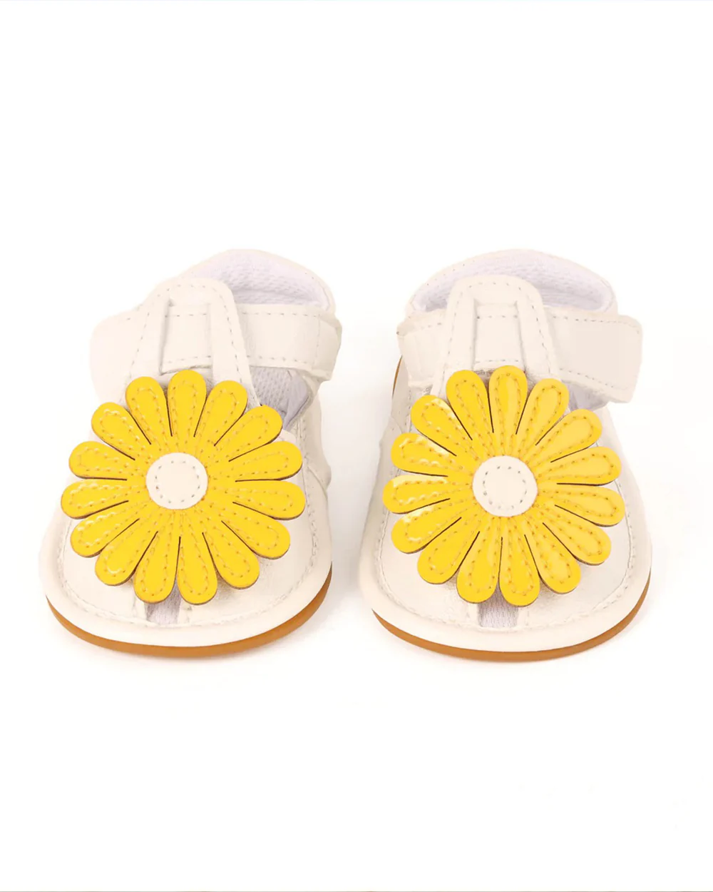 Kicks & Crawl White Flower Power Velcro Sandals-For Infants - Image 3