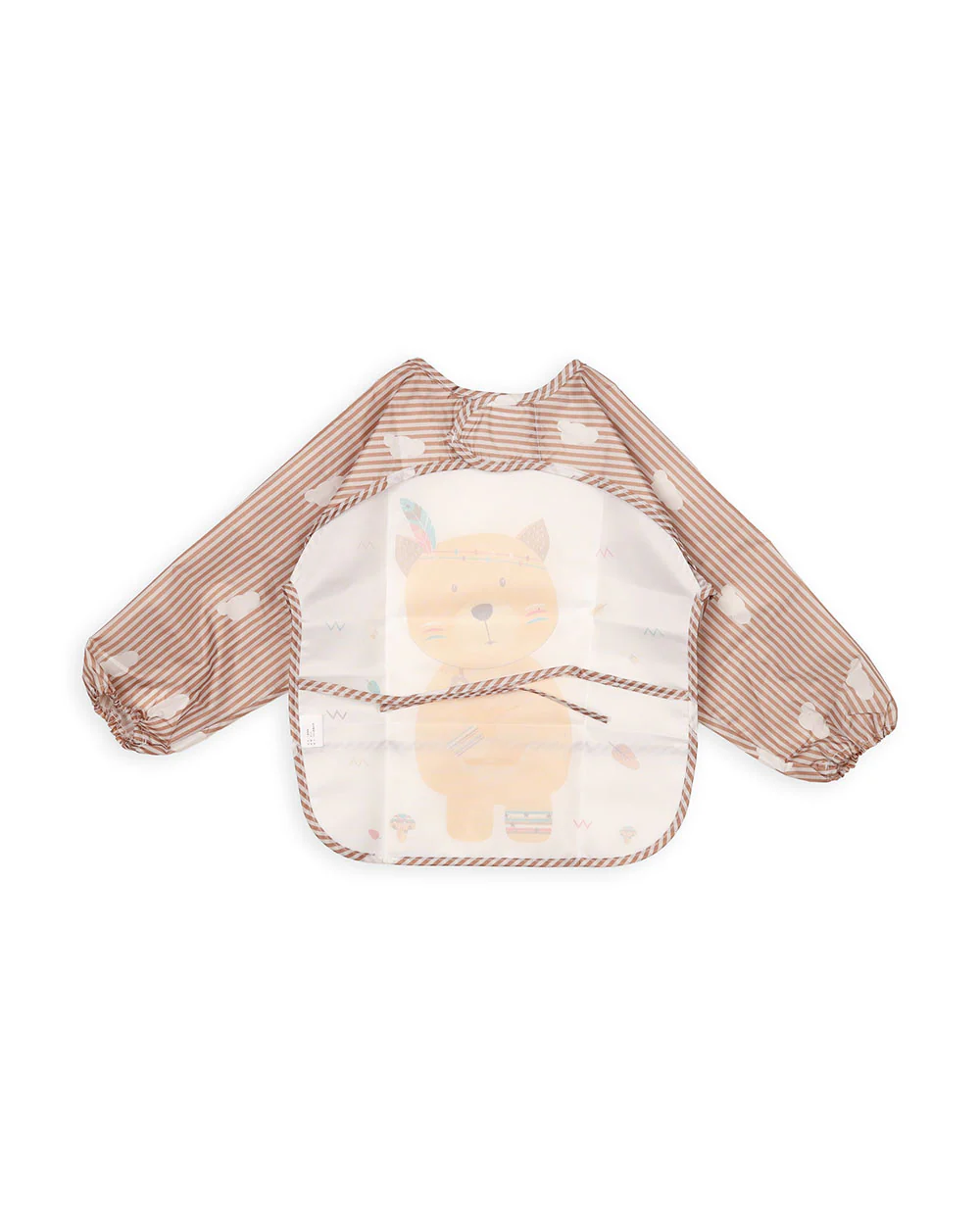Kicks & Crawl Animal Friends Full Sleeve Bibs-Pack of 2-Velcro Closure with Food Catching Pouch -0M to 24M - Image 4