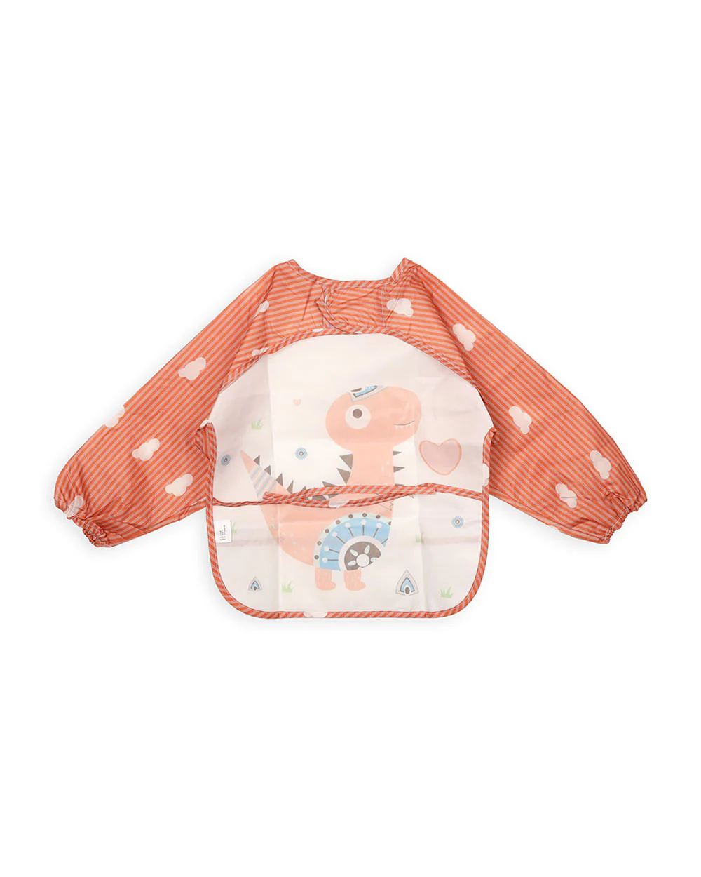 Kicks & Crawl Animal Friends Full Sleeve Bibs-Pack of 2-Velcro Closure with Food Catching Pouch -0M to 24M - Image 7