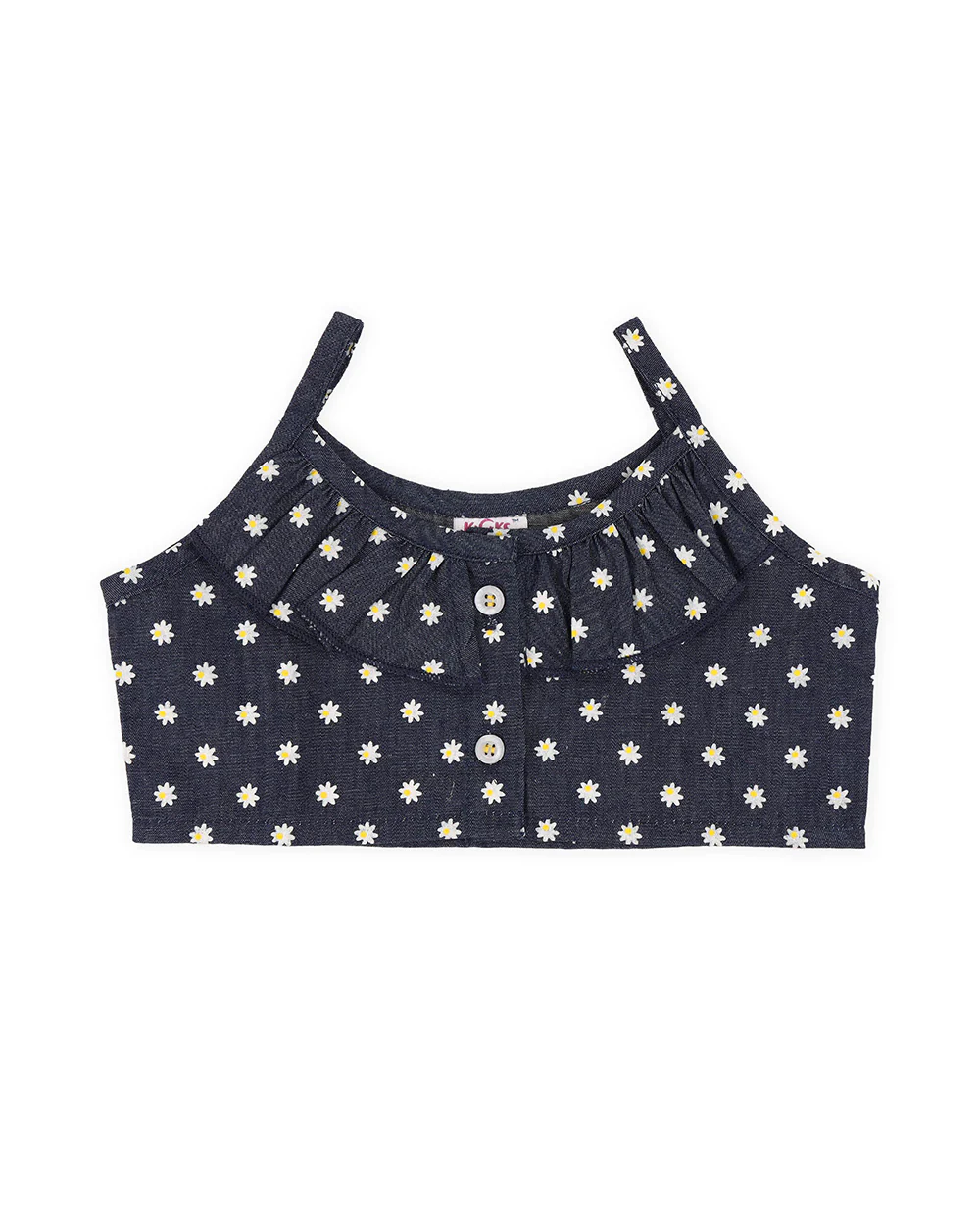 Kicks & Crawl Blue Top & Skirt-Daisy-Denim-For Infants - Image 2