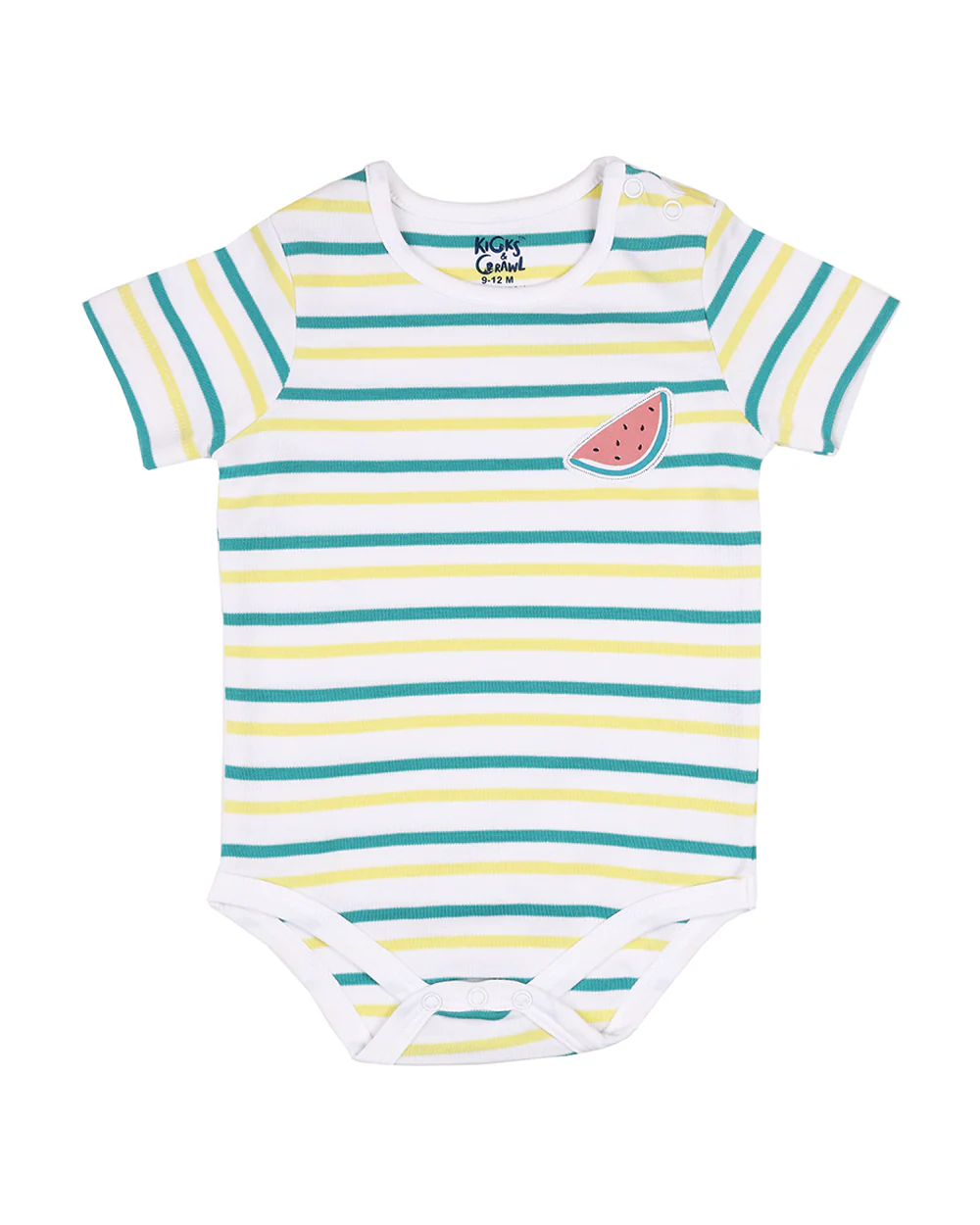 Kicks & Crawl Blue & White Onesie-Hello Summer-Cotton-Pack of 3-For Infants - Image 3