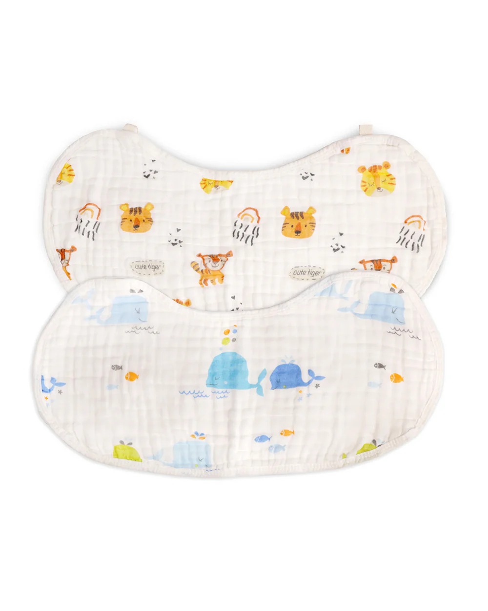 Kicks & Crawl Cub Cradle Burp Cloth-100% Cotton Muslin-Multi-Layered-Pack of 2