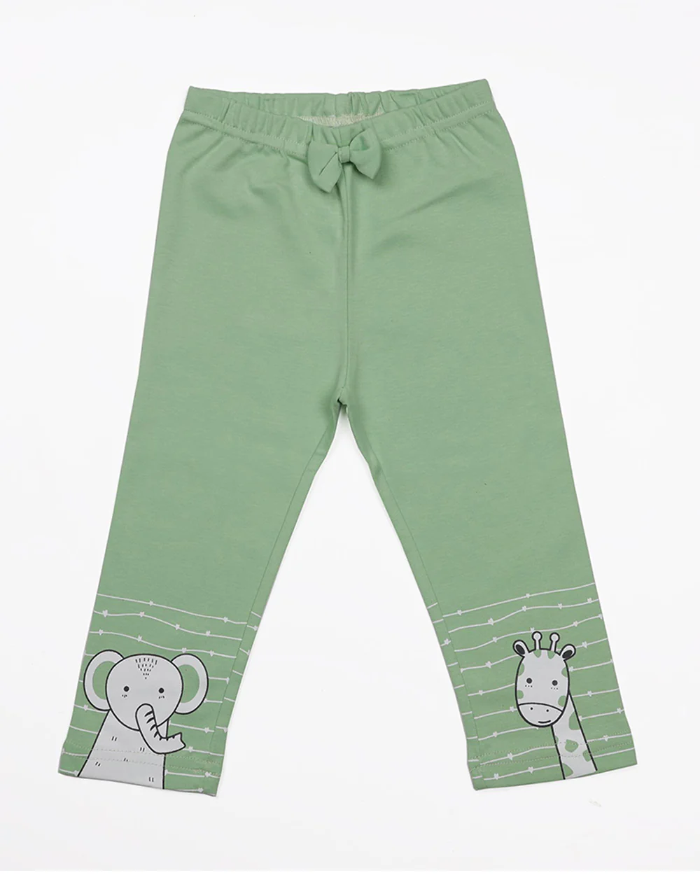 Kicks & Crawl Green Leggings-Animal Friends-Cotton-For Infants
