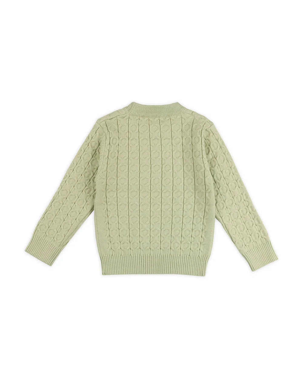 Kicks & Crawl Sage Green Winter Wear Sweater-Knitted-Cotton Blend-For Infants - Image 3
