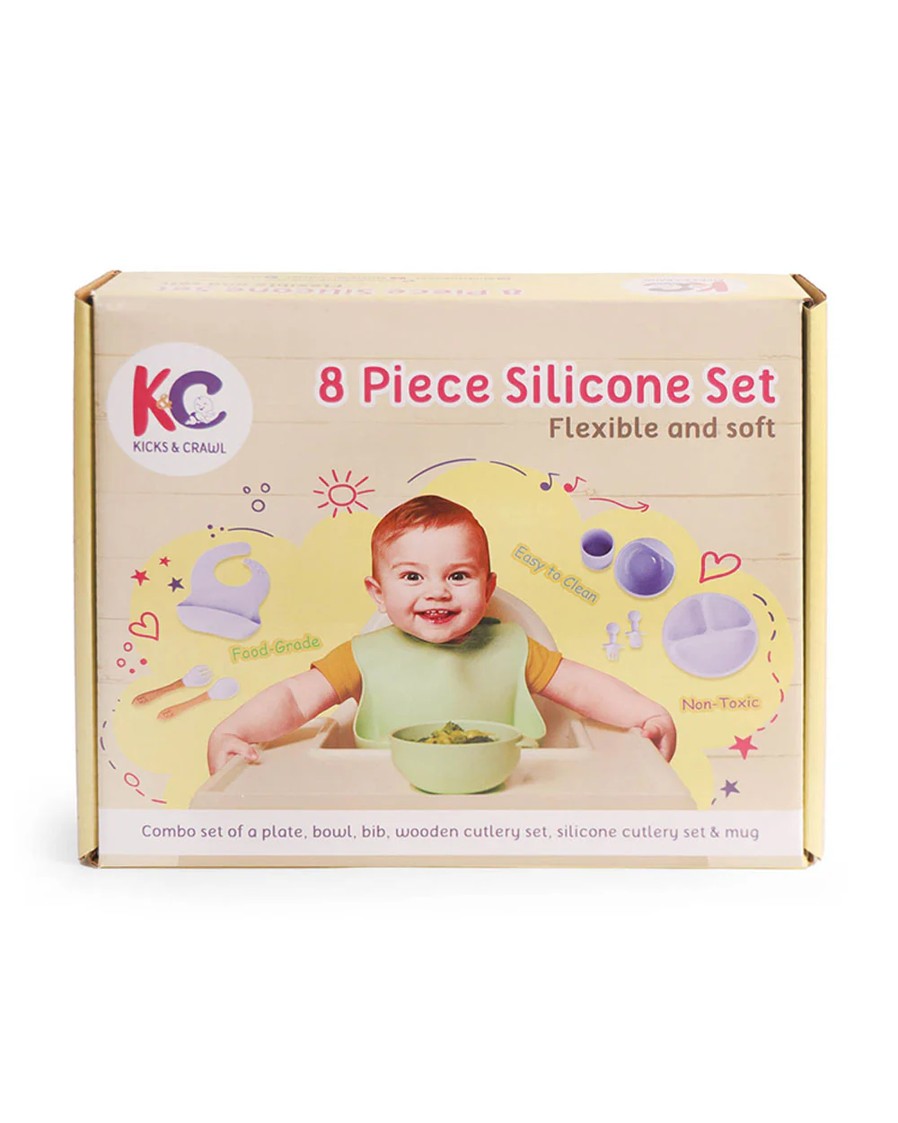 Kicks & Crawl Sage MunchMate -8 Piece Meal Set -100% Food-Grade Silicone-0M+ - Image 8