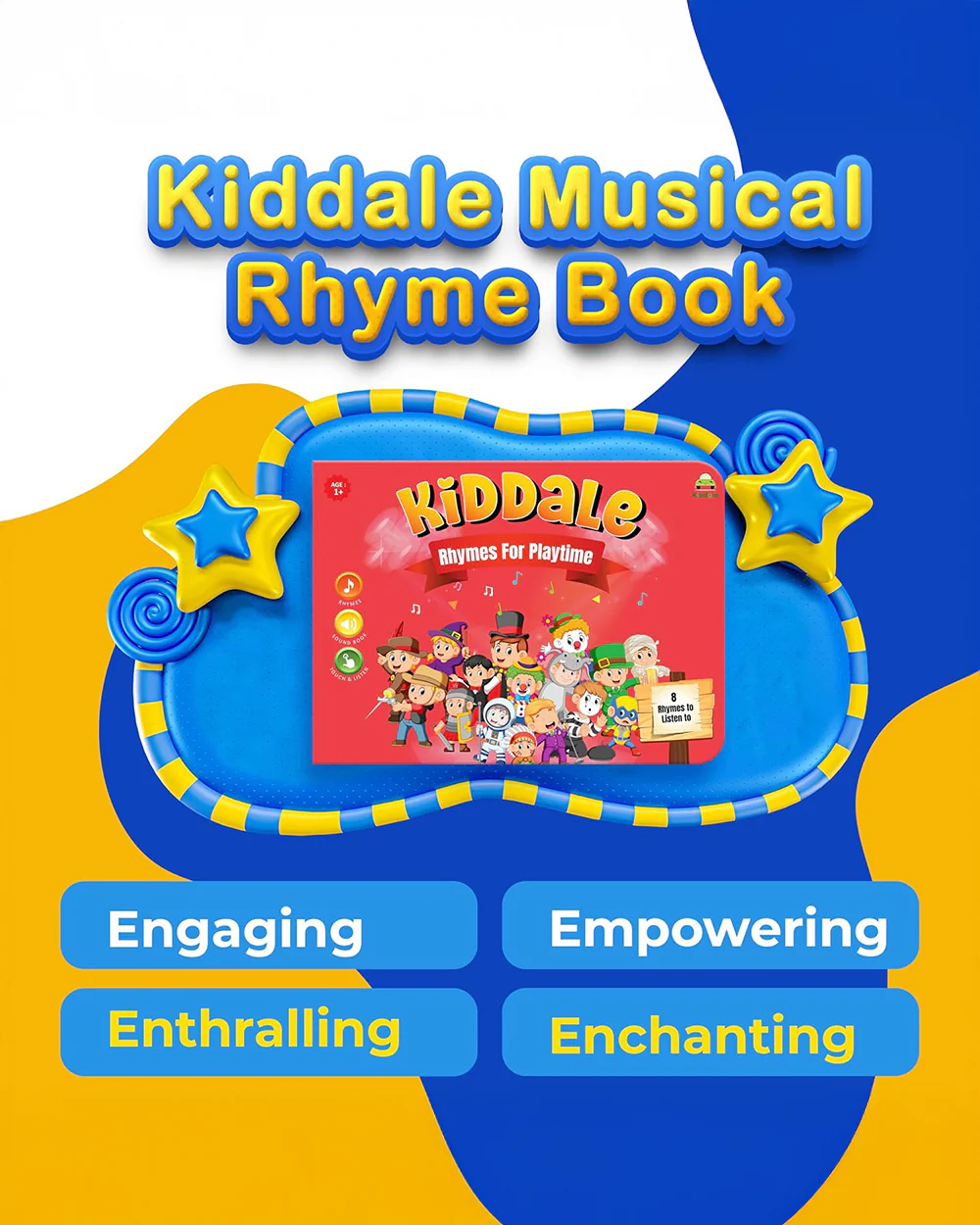 Kiddale Rhymes For Playtime Sound Book-8 Timeless English Rhymes-Learning & Educational Toys-12M+ - Image 2