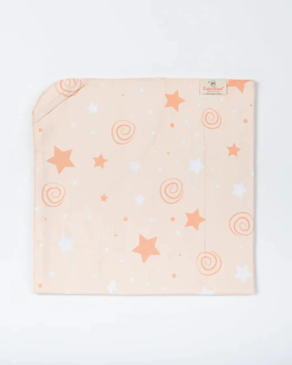Kiddie Bunch Swirl Beige Baby Travel Blanket-100% Organic Cotton-For Infants