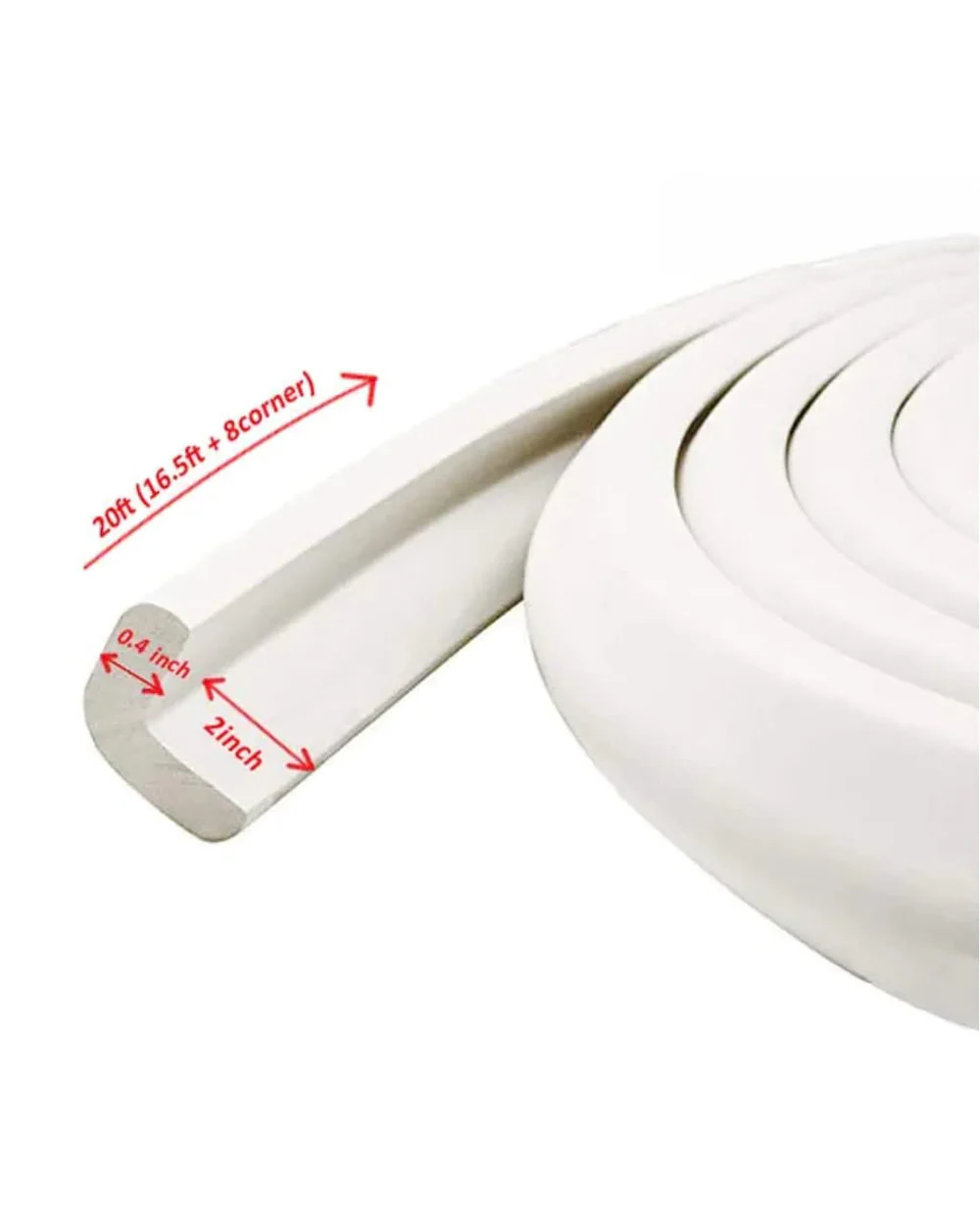 KidDough Edge Guard Strip-Cushioned Protectors-Child Proofing-For Sharp Edges of Furniture & Corners-White-C Shape - Image 6