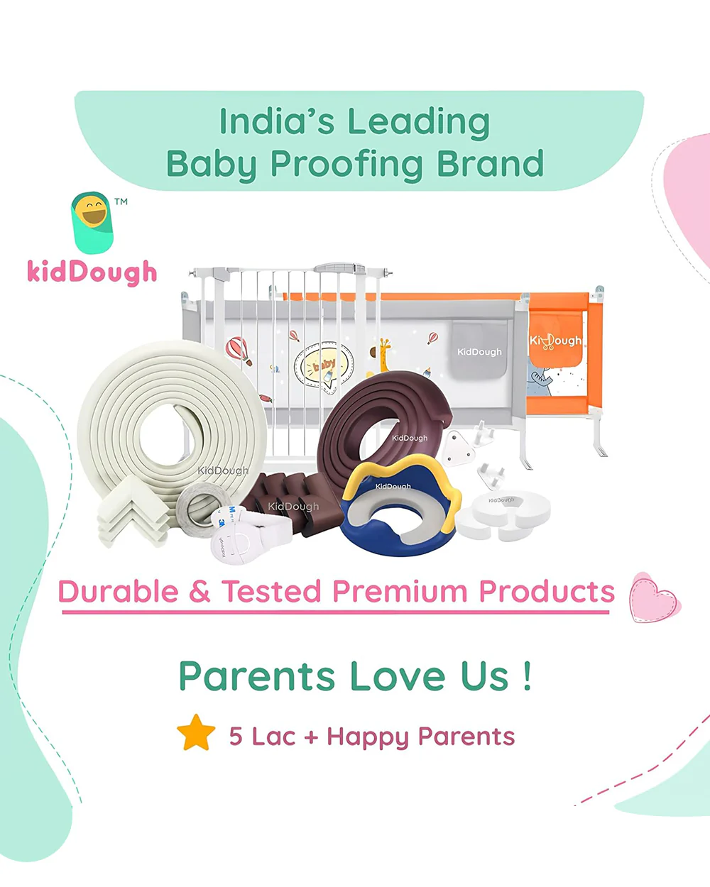 KidDough Safety Lock-Furniture Latch-Protects Child from Unexpected Opening of Cabinets & Other Drawers-White - Image 2