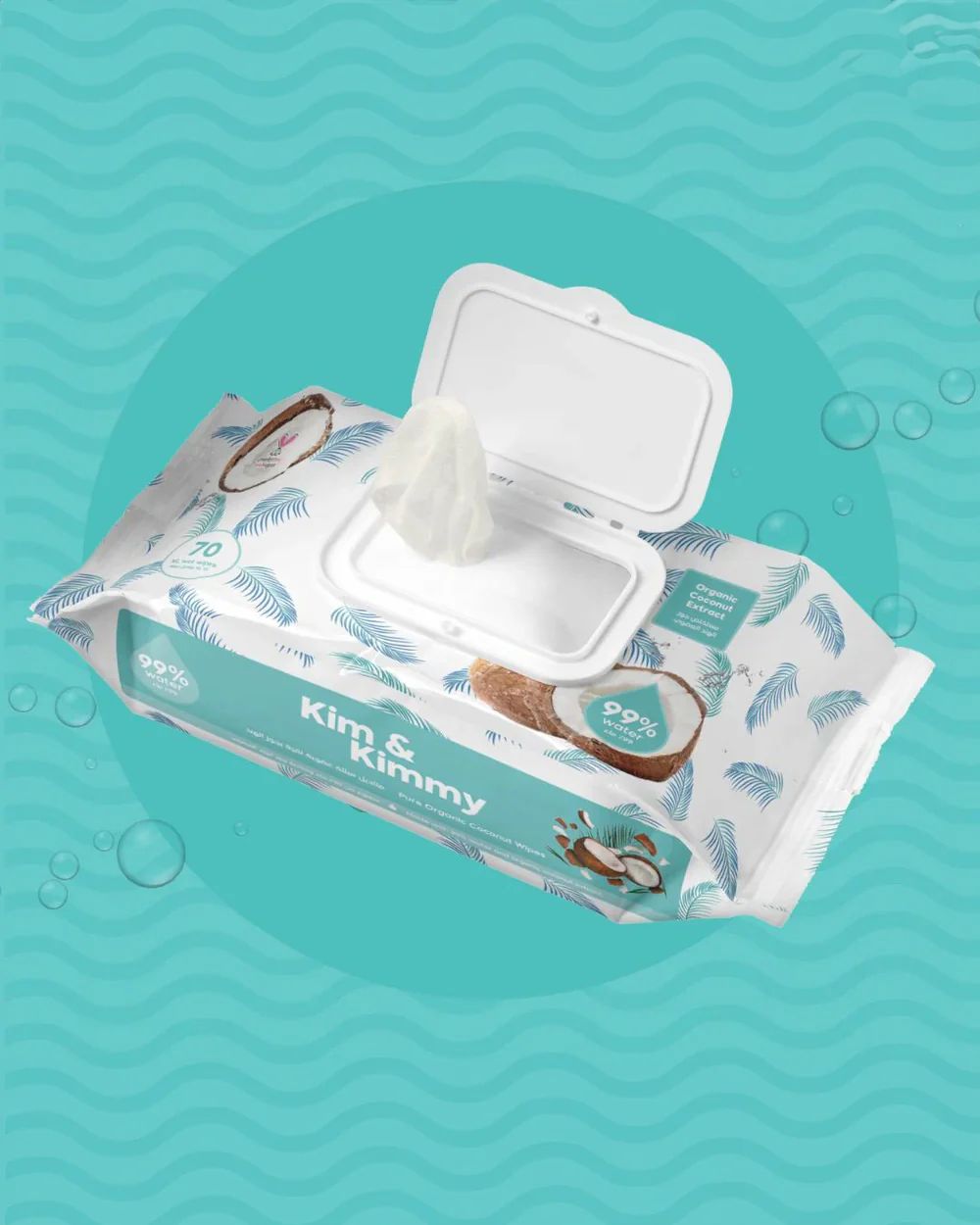 Kim & Kimmy 99% Water Baby Wet Wipes-Organic Coconut - Image 11