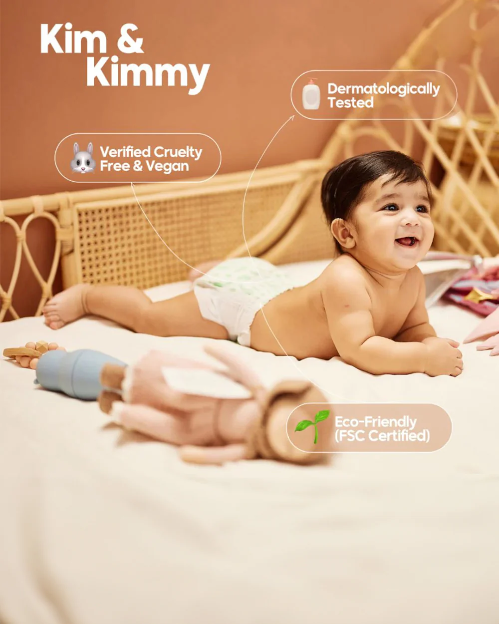 Kim & Kimmy Space Travel Taped Diapers-Size 2 (4-8Kg)-With Wetness Indicator - Image 9