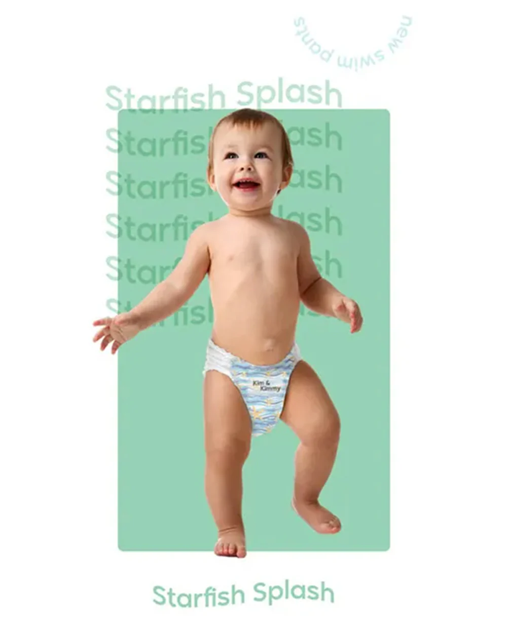 Kim & Kimmy Starfish Splash Swim Diaper Pants-Medium (6-11Kg)-With Soft & Non-Swelling Waistband - Image 7