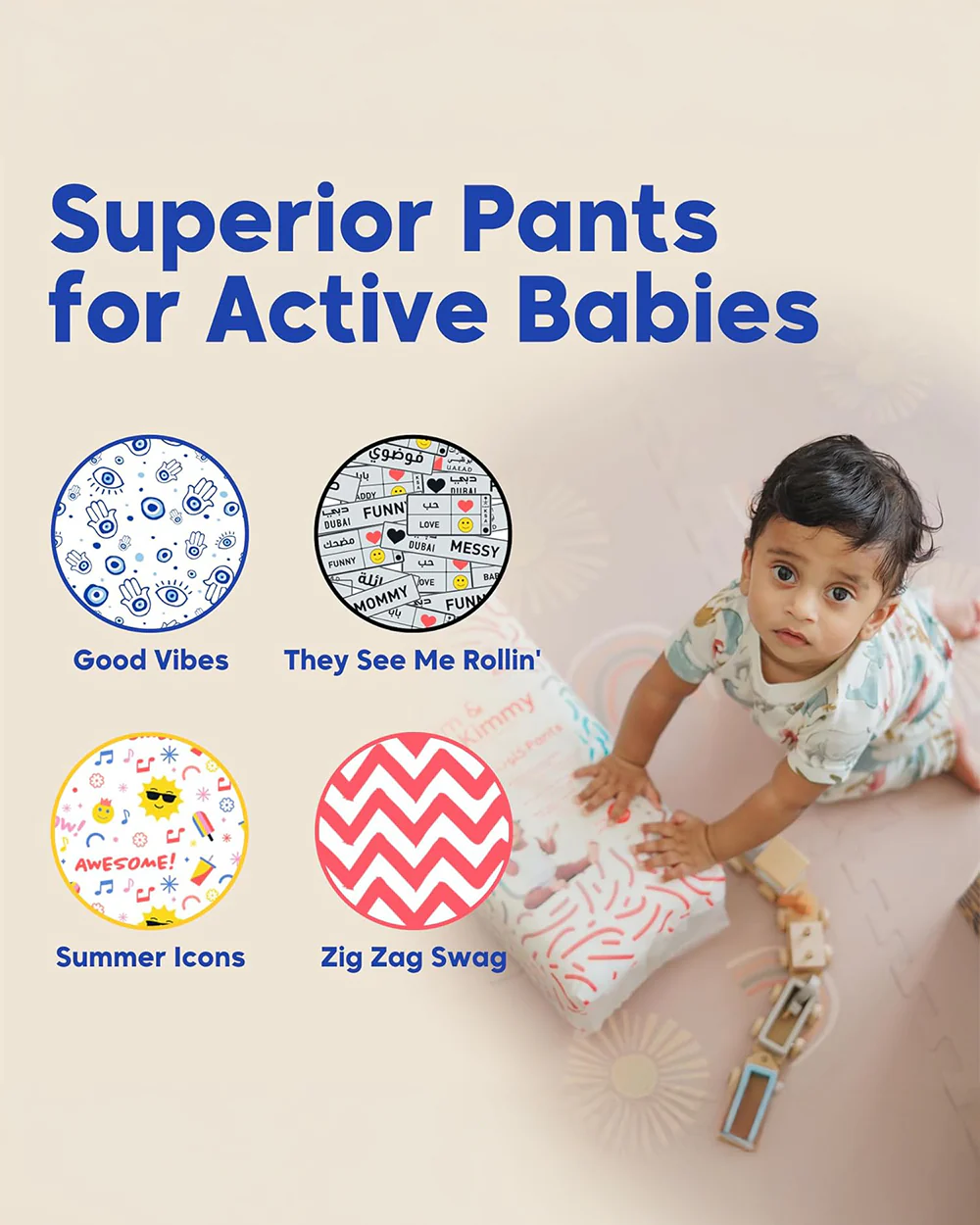 Kim & Kimmy Summer Icons Diaper Pants-Size 6 (15-20Kg)-With Wetness Indicator - Image 5