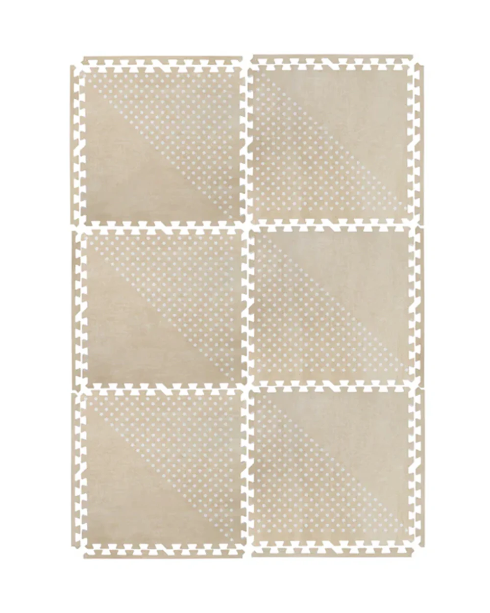 Kind & Me White Patterned Polka in Beige Playmat-Includes 6 Waterproof Foam Tiles-0M+ - Image 6
