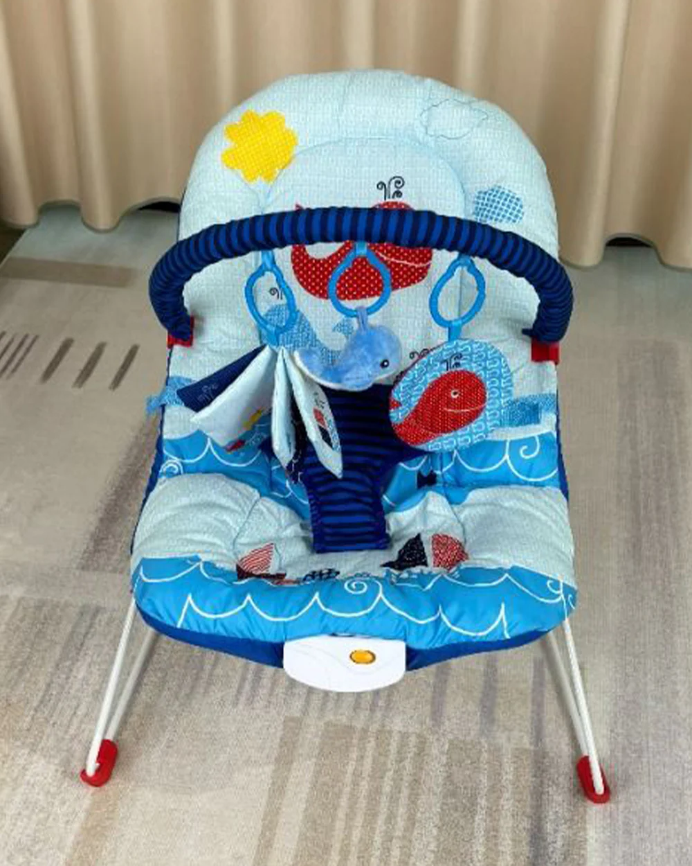 Ladida Baby Bouncer-With 8 Classic Melodies & Calming Vibrations-3 Point Harness-Removable & Adjustable Toy Bar-3 Months Warranty-Upto 9 Kg-Whale - Image 5