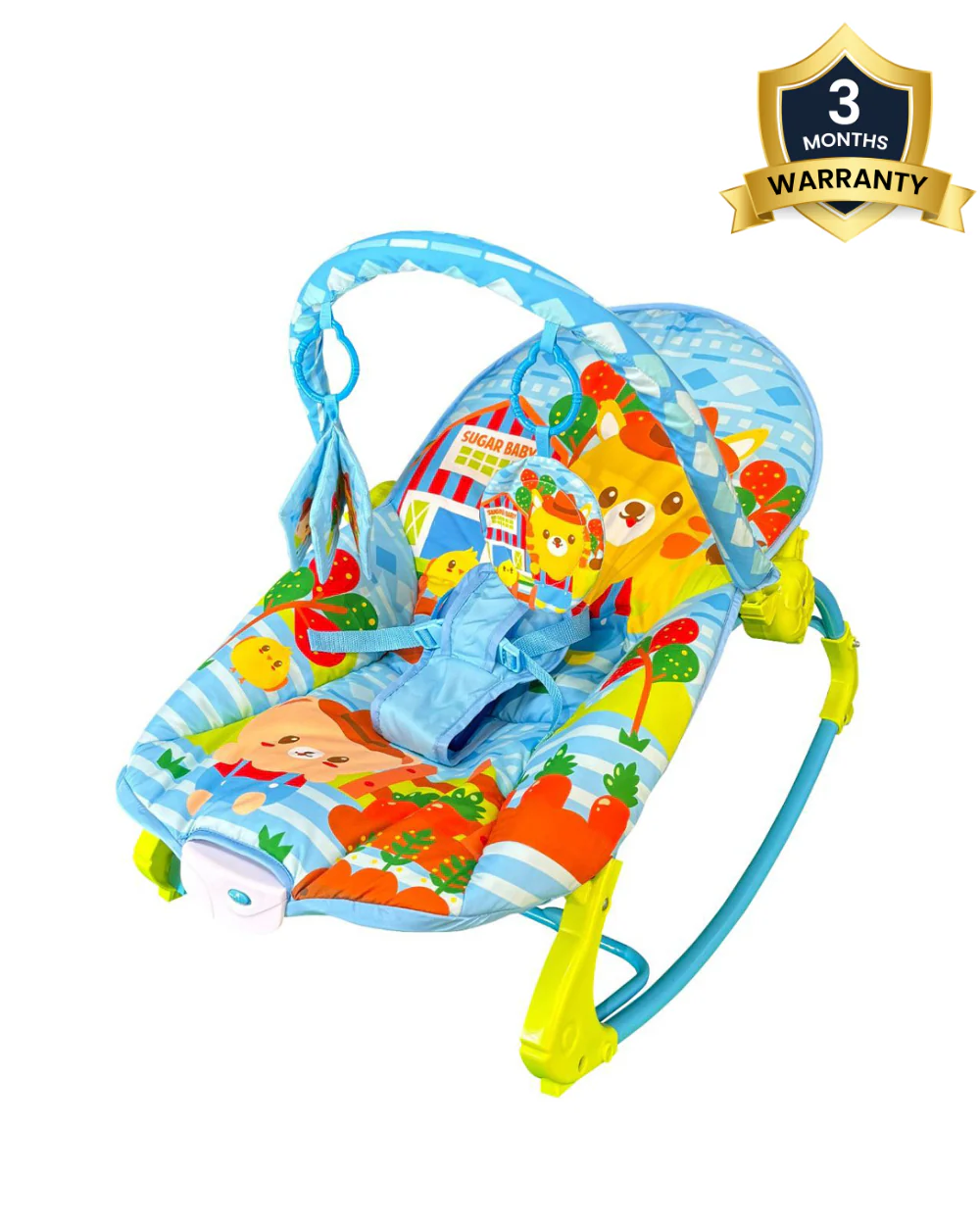 Ladida Baby Rocker-3 Position Recline-With 8 Classic Melodies & Calming Vibrations-3 Point Harness-3 Months Warranty-Upto 9 Kg-Kitten - Image 2