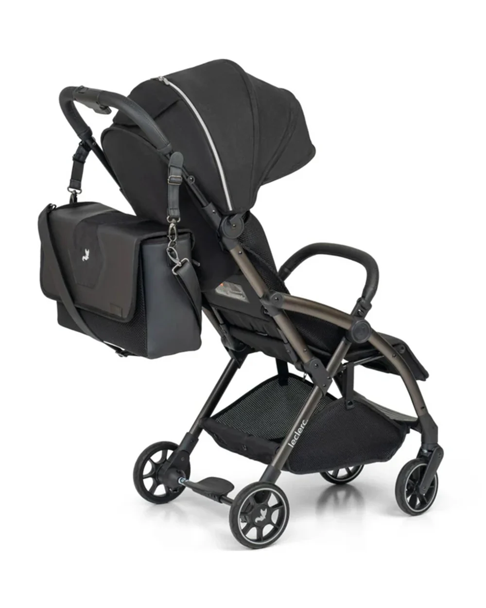 Leclerc Hexagon Diaper Bag-With Isothermal Pockets & Stroller Hooks-Carbon Black - Image 2