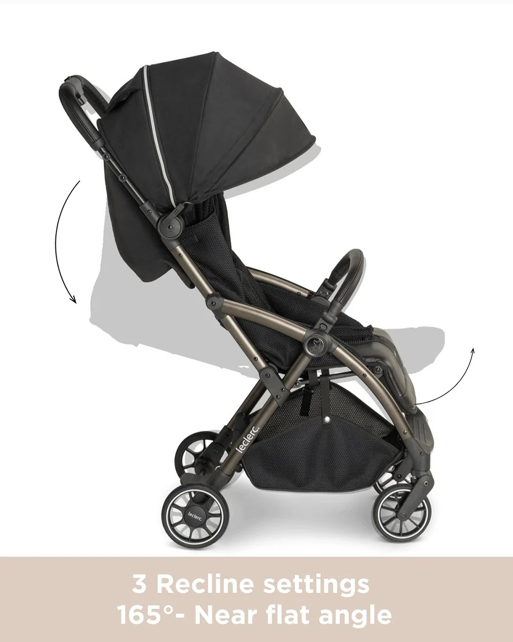 Leclerc Hexagon Cabin Friendly Stroller-One Touch Fold-2 Years Warranty-For 6M to 5Y (Upto 22Kg)-Black - Image 7