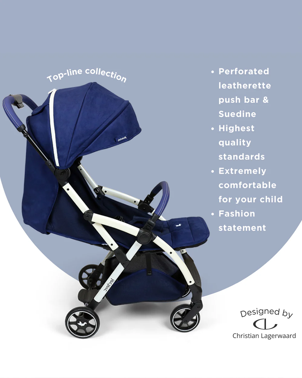 Leclerc Hexagon Cabin Friendly Stroller-One Touch Fold-2 Years Warranty-For 6M to 5Y (Upto 22Kg)-Monte Carlo - Image 7