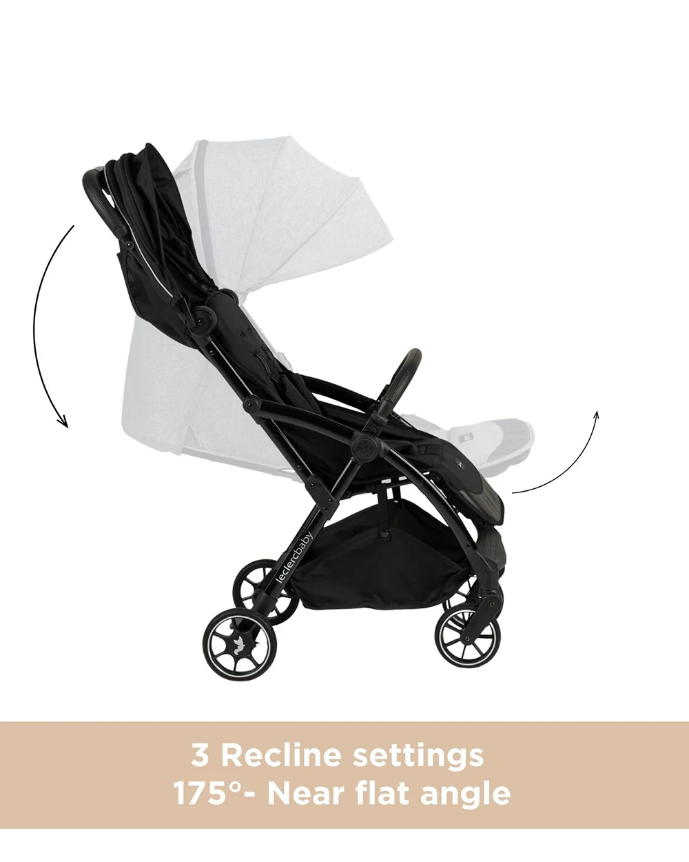 Leclerc Influencer Air-Cabin Friendly Stroller-One Touch Fold-2 Years Warranty-For 6M to 5Y (Upto 22 Kg)-Piano Black - Image 8