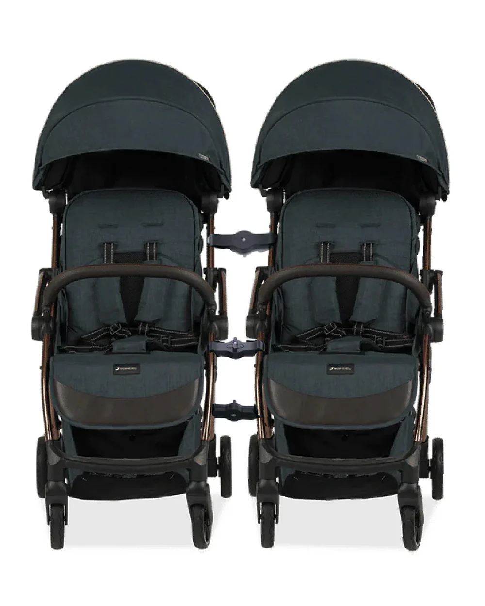 Leclerc Influencer Air Twin Stroller-Cabin Friendly-Flat Reclining Seat-One Touch Fold-Includes Twin Stroller Connectors-2 Years Warranty-For 6M to 5Y (Upto 22 Kg Each Stroller)-Denim Blue