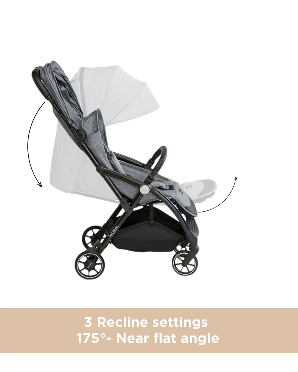 Leclerc Influencer Air Twin Stroller-Cabin Friendly-Flat Reclining Seat-One Touch Fold-Includes Twin Stroller Connectors-2 Years Warranty-For 6M to 5Y (Upto 22 Kg Each Stroller)-Violet Grey - Image 15