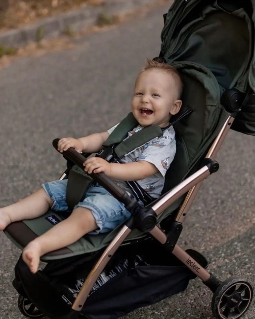 Leclerc Influencer Cabin Friendly Stroller-One Touch Fold-2 Years Warranty-For 6M to 5Y (Upto 22Kg)-Army Green - Image 11