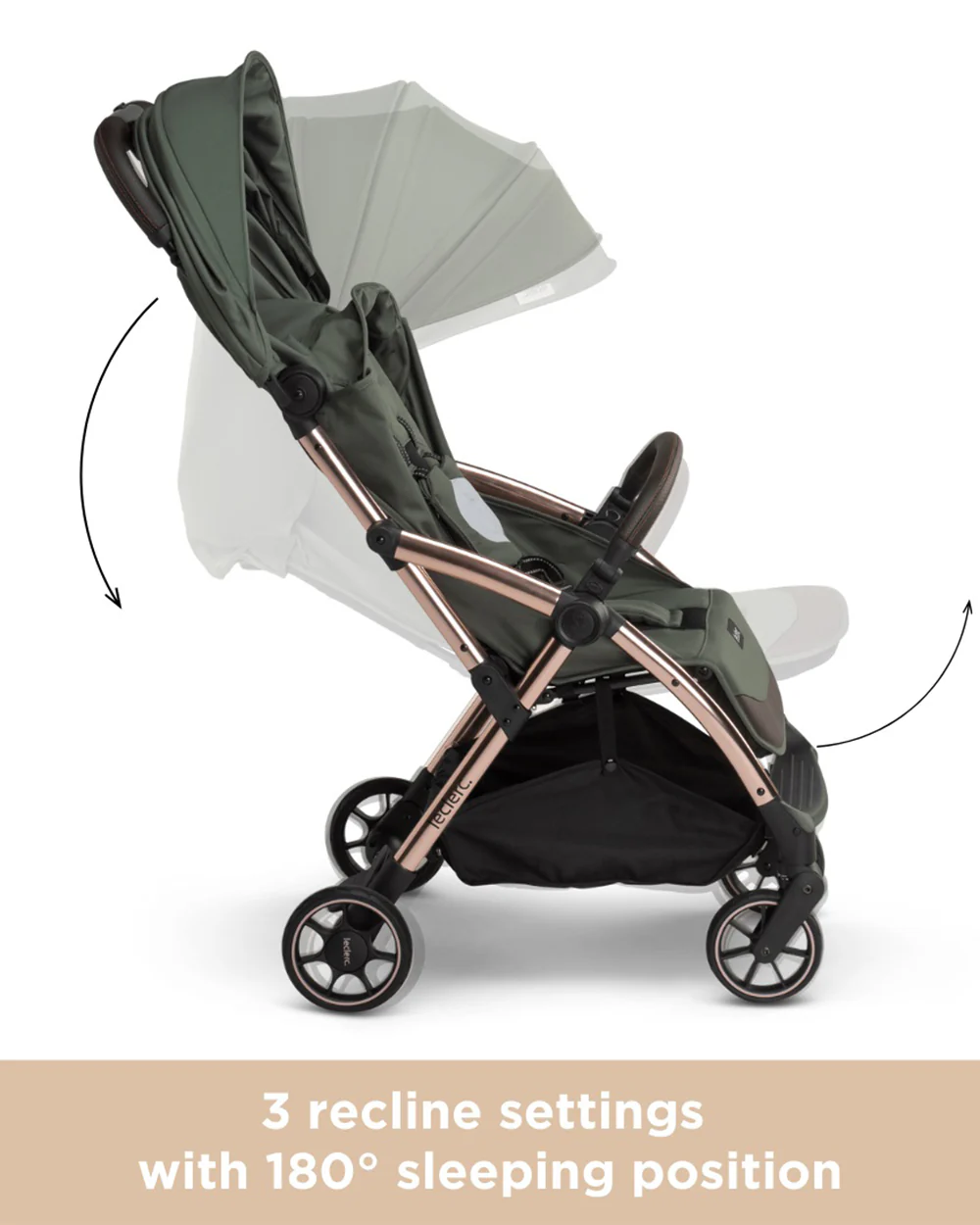 Leclerc Influencer Cabin Friendly Stroller-One Touch Fold-2 Years Warranty-For 6M to 5Y (Upto 22Kg)-Army Green - Image 7