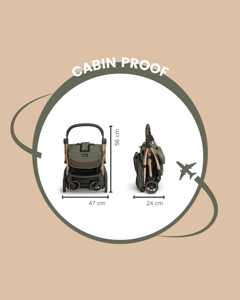 Leclerc Influencer XL Cabin Friendly Stroller-Large Frame and Wheels-2 Years Warranty-for 6M to 5Y (Upto 22Kg)-Army Green - Image 8