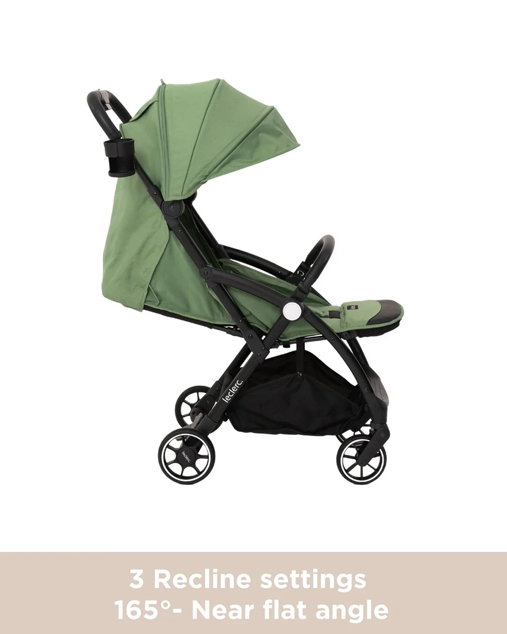 Leclerc Magic Fold Plus Cabin Friendly Stroller-Flat Reclining Seat-One Touch Fold-2 Year Warranty-for 6M to 5Y (Upto 22Kg)-Green - Image 9
