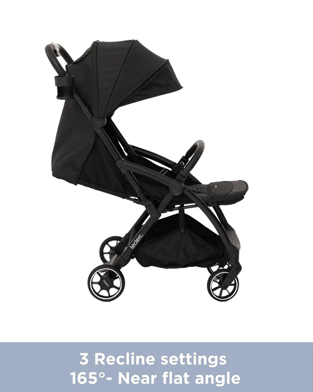 Leclerc Magic Fold Plus Cabin Friendly Stroller-Flat Reclining Seat-One Touch Fold-2 Year Warranty-for 6M to 5Y (Upto 22Kg)-Black - Image 8