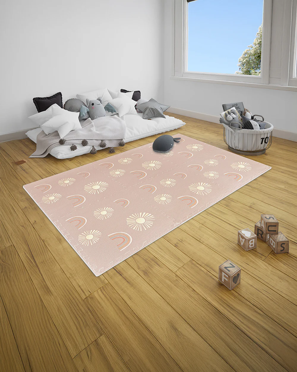 Lille Barn Cheerful Rainbow Playmat-Includes 6 Waterproof EVA Foam Tiles-0M+ - Image 11