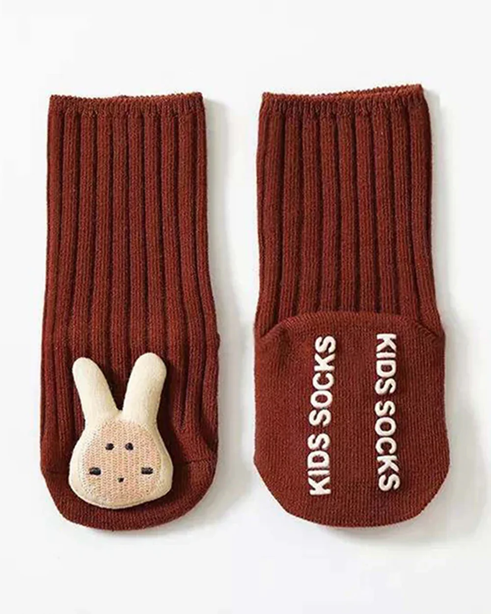 Lille Barn Crimson Red Rabbit Socks-Solid-Cotton-For Infants