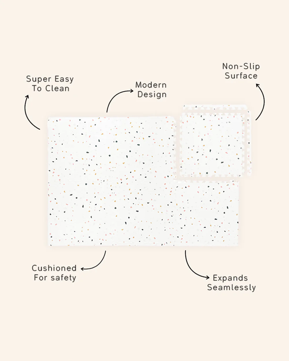 Lille Barn Modern Terrazzo Playmat-Includes 6 Waterproof EVA Foam Tiles-0M+ - Image 3